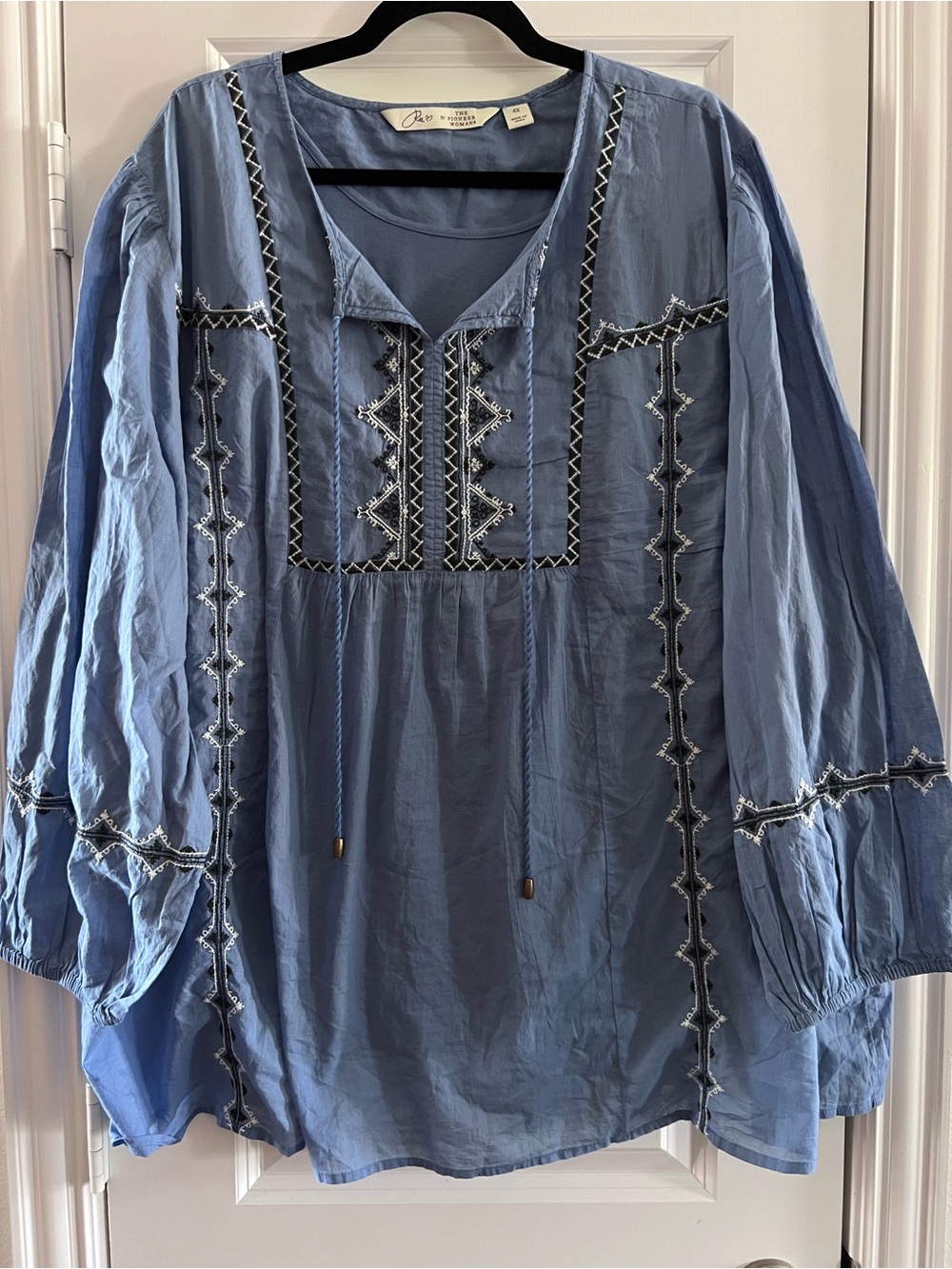 Blue Embroidered Blouse